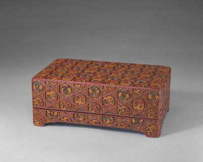 图片[2]-Colored plaid brocade pattern rectangular box-China Archive